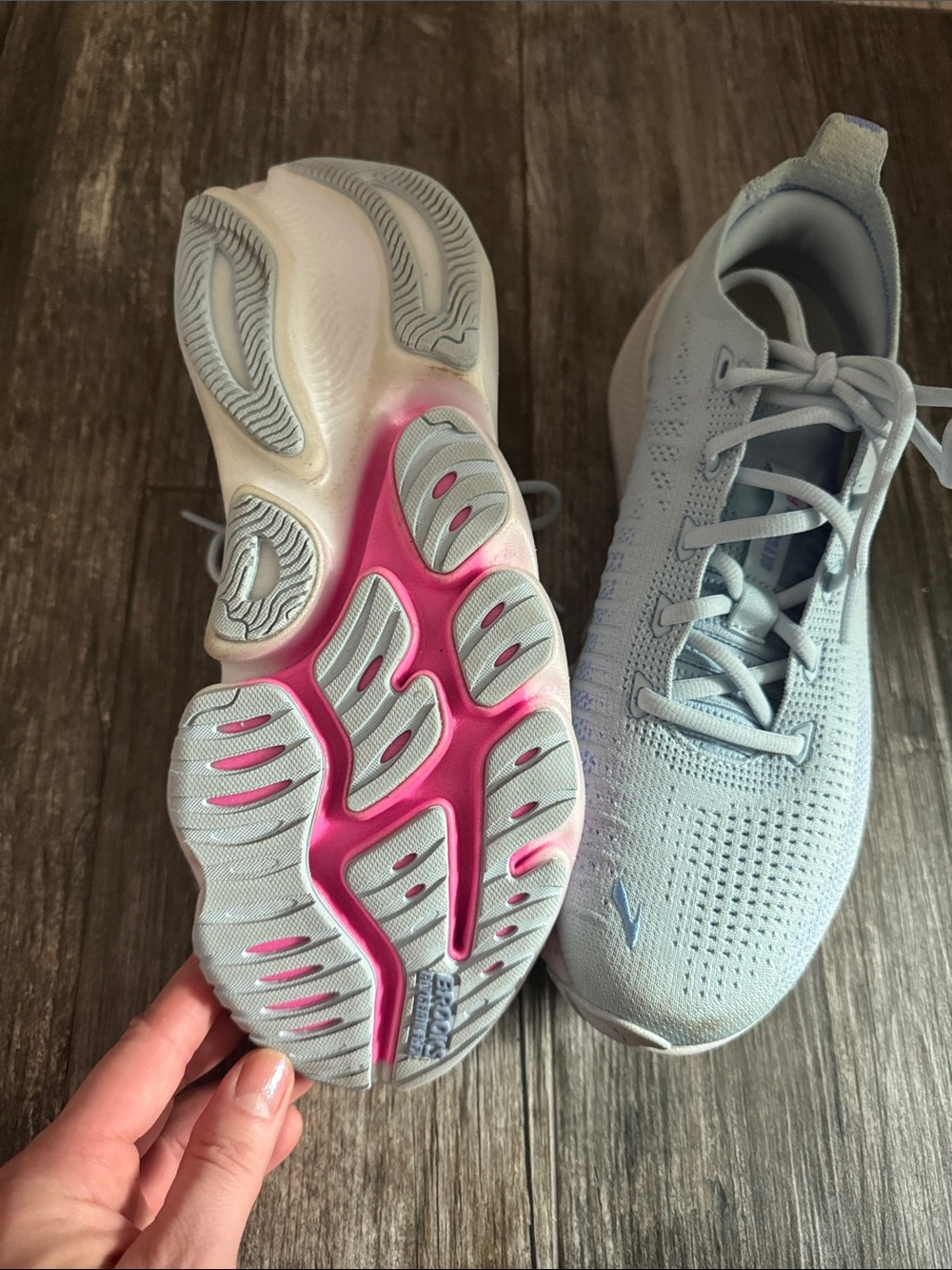 Brooks Women's Light Blue & Pink Running Shoes - Picture 3 of 4